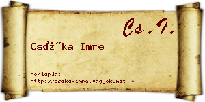 Cséka Imre névjegykártya